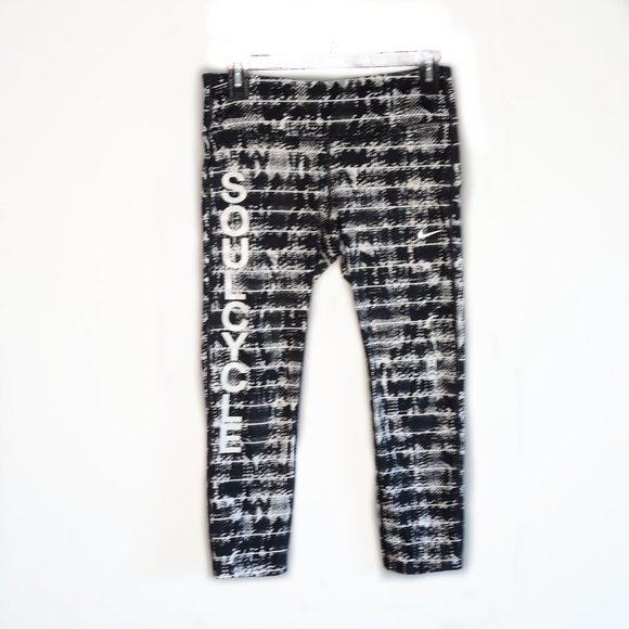 NIKE SOULCYCLE • Small Dri-Fit leggings black white cycling exercise gym women's - Picture 1 of 7